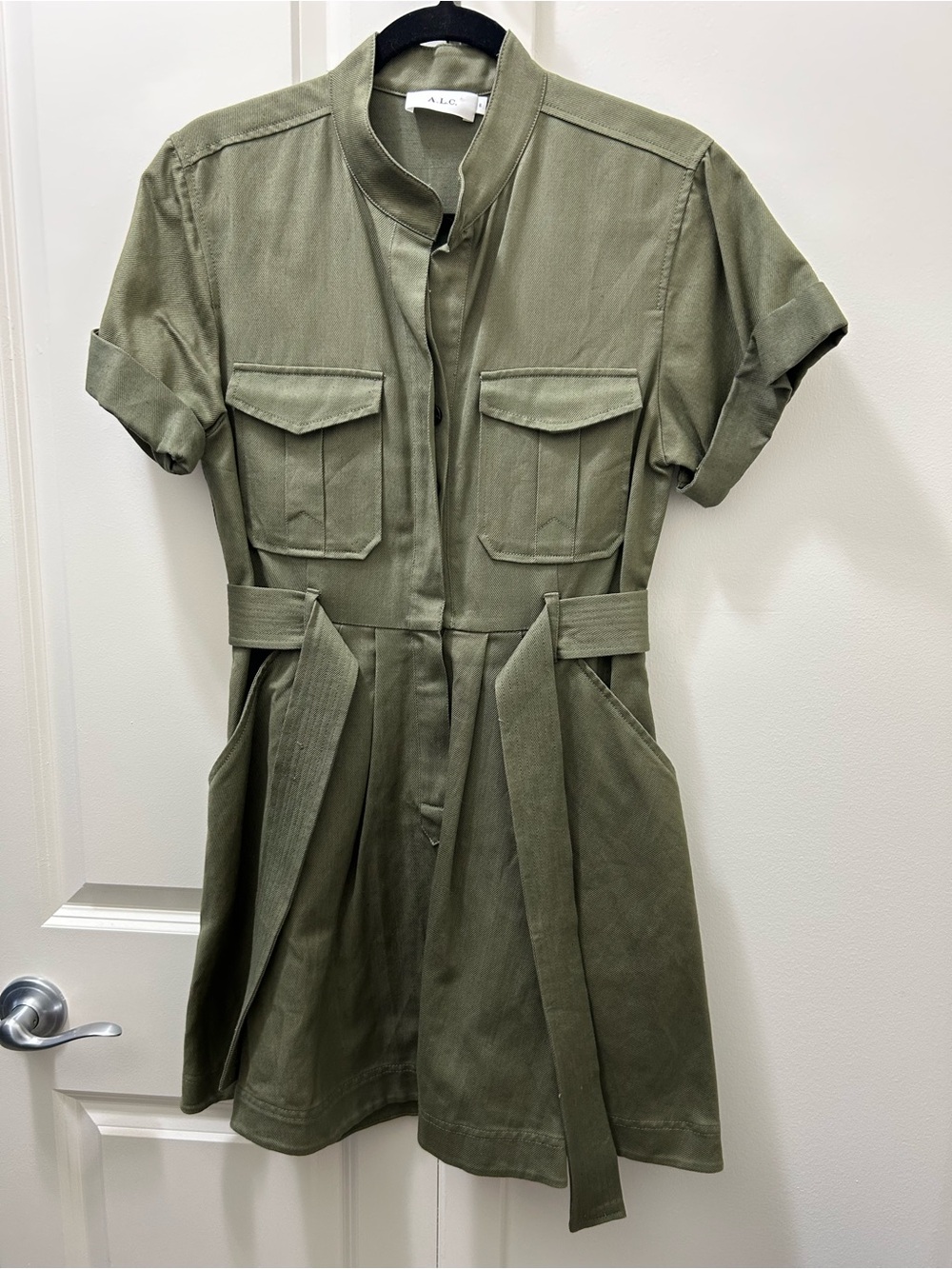 A.L.C. Olive Green Shirt Dress